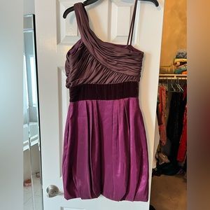 Beautiful plum purple one shoulder dress